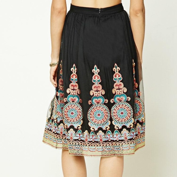 Forever 21 Tulle Embroidered Skirt - Picture 6 of 6